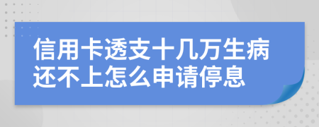 信用卡透支十几万生病还不上怎么申请停息