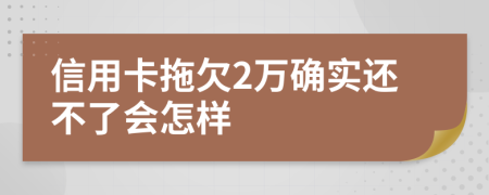 信用卡拖欠2万确实还不了会怎样