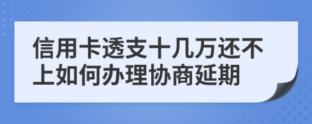 信用卡透支十几万还不上如何办理协商延期