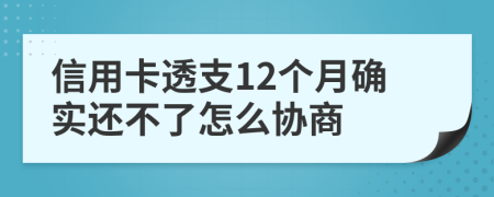 信用卡透支12个月确实还不了怎么协商