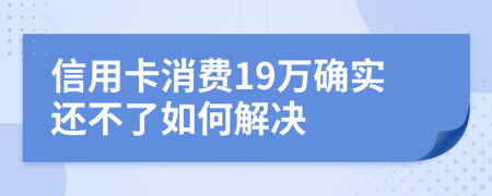 信用卡消费19万确实还不了如何解决