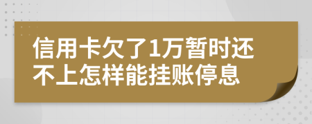 信用卡欠了1万暂时还不上怎样能挂账停息