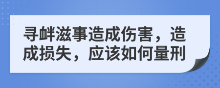 寻衅滋事造成伤害，造成损失，应该如何量刑