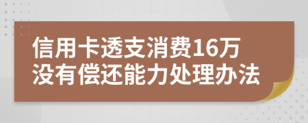 信用卡透支消费16万没有偿还能力处理办法