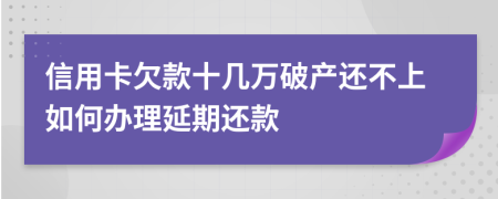 信用卡欠款十几万破产还不上如何办理延期还款