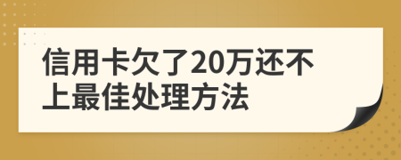 信用卡欠了20万还不上最佳处理方法