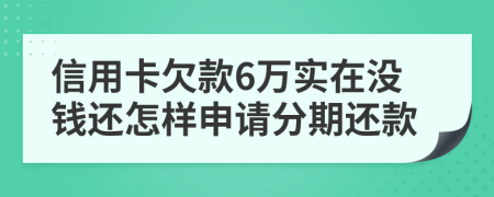 信用卡欠款6万实在没钱还怎样申请分期还款