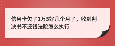 信用卡欠了1万5好几个月了，收到判决书不还钱法院怎么执行