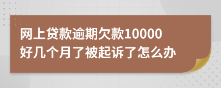 网上贷款逾期欠款10000好几个月了被起诉了怎么办