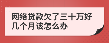 网络贷款欠了三十万好几个月该怎么办