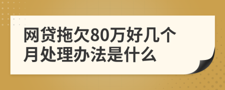 网贷拖欠80万好几个月处理办法是什么