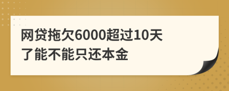 网贷拖欠6000超过10天了能不能只还本金