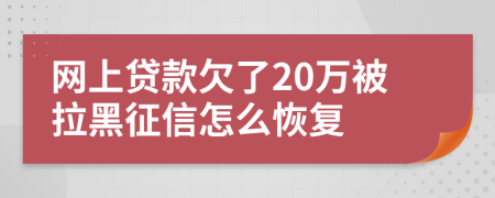 网上贷款欠了20万被拉黑征信怎么恢复