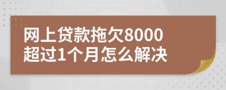网上贷款拖欠8000超过1个月怎么解决
