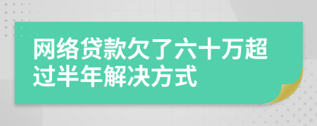 网络贷款欠了六十万超过半年解决方式