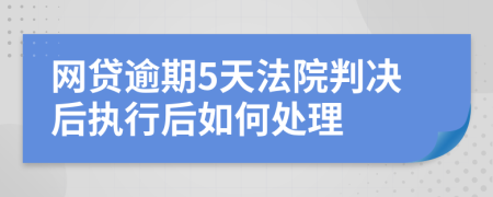 网贷逾期5天法院判决后执行后如何处理