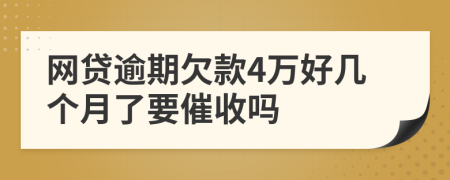 网贷逾期欠款4万好几个月了要催收吗