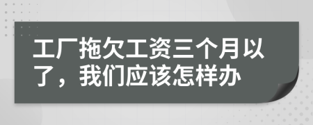 工厂拖欠工资三个月以了，我们应该怎样办