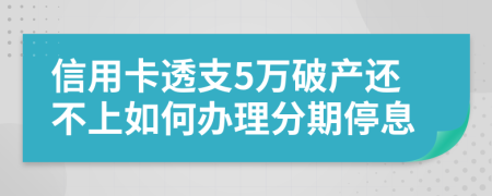 信用卡透支5万破产还不上如何办理分期停息