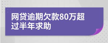 网贷逾期欠款80万超过半年求助