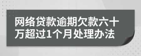 网络贷款逾期欠款六十万超过1个月处理办法