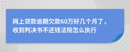 网上贷款逾期欠款60万好几个月了，收到判决书不还钱法院怎么执行