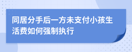 同居分手后一方未支付小孩生活费如何强制执行