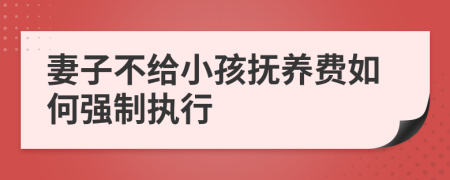 妻子不给小孩抚养费如何强制执行