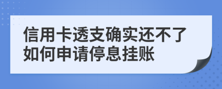 信用卡透支确实还不了如何申请停息挂账