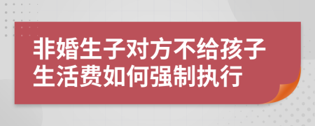 非婚生子对方不给孩子生活费如何强制执行