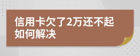 信用卡欠了2万还不起如何解决