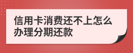 信用卡消费还不上怎么办理分期还款