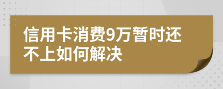 信用卡消费9万暂时还不上如何解决