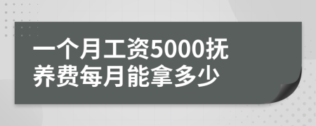一个月工资5000抚养费每月能拿多少