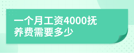 一个月工资4000抚养费需要多少