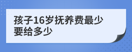 孩子16岁抚养费最少要给多少