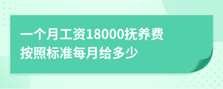 一个月工资18000抚养费按照标准每月给多少