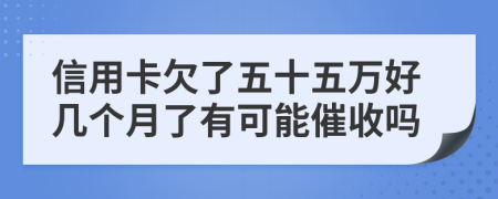 信用卡欠了五十五万好几个月了有可能催收吗