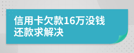 信用卡欠款16万没钱还款求解决