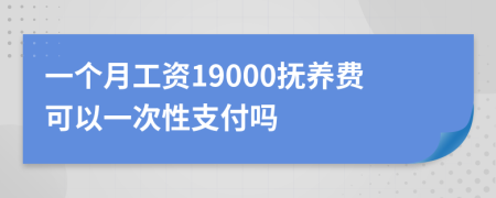 一个月工资19000抚养费可以一次性支付吗