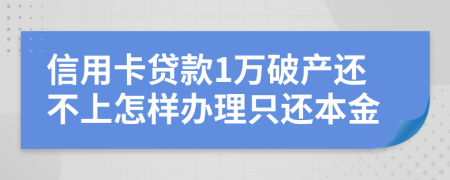 信用卡贷款1万破产还不上怎样办理只还本金