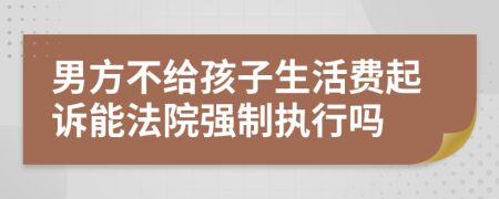 男方不给孩子生活费起诉能法院强制执行吗