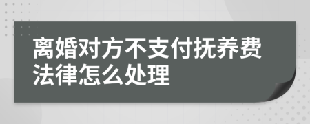 离婚对方不支付抚养费法律怎么处理