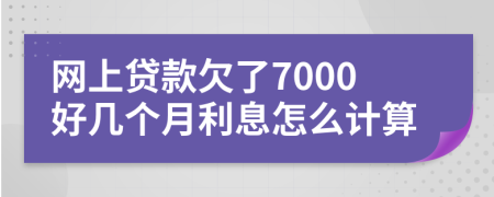 网上贷款欠了7000好几个月利息怎么计算