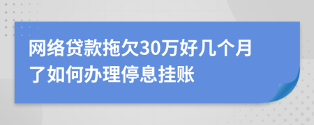 网络贷款拖欠30万好几个月了如何办理停息挂账