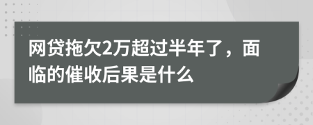 网贷拖欠2万超过半年了，面临的催收后果是什么