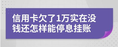 信用卡欠了1万实在没钱还怎样能停息挂账