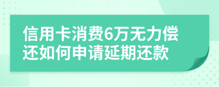 信用卡消费6万无力偿还如何申请延期还款