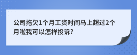 公司拖欠1个月工资时间马上超过2个月啦我可以怎样投诉?