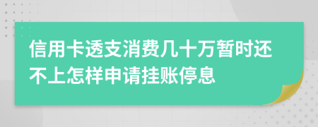 信用卡透支消费几十万暂时还不上怎样申请挂账停息